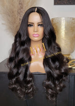 100% Human Hair V part minimal leave out wig Bodywave