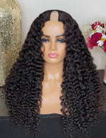 100% Human Hair U partdeep curly/kinkiy curly wig