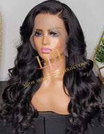 100%Humanhair lace front wig body Wave side part