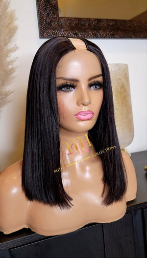 100% Human Hair Bob style U part wig straight