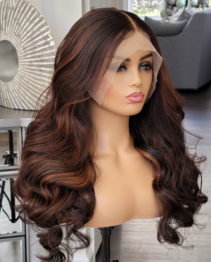 100% Humanhair lace front ombre wig body wave custom colored