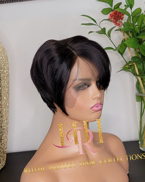 100% Human Hair lace front short wig