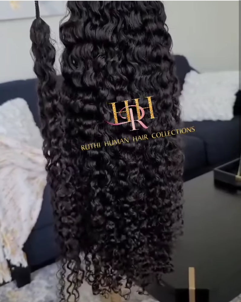 100% human hair Ponytail deep curly