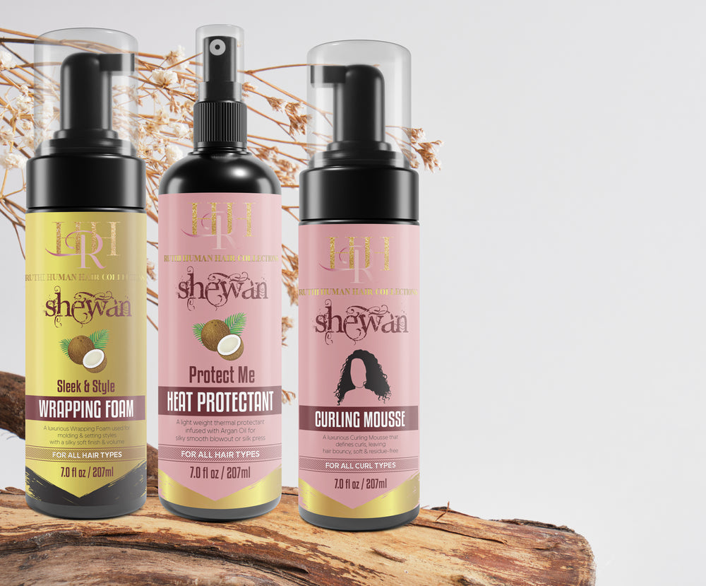 Shewan Curling mousse + wrapping Mousse +Heat protectant bundle offer