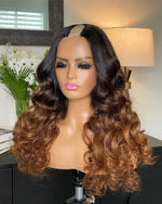100% Human hair U part wig  Body wave  ombre