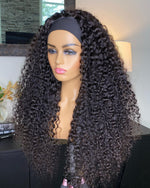 100% Human Hair head band wig kinkiy curly